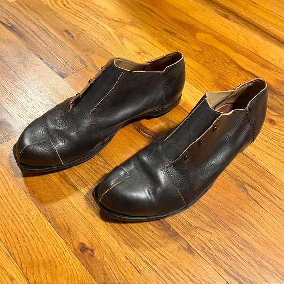 CYDWOQ Protect Handmade Men's Dark Brown Leather Dress Shoes 44 US10.5 EUC